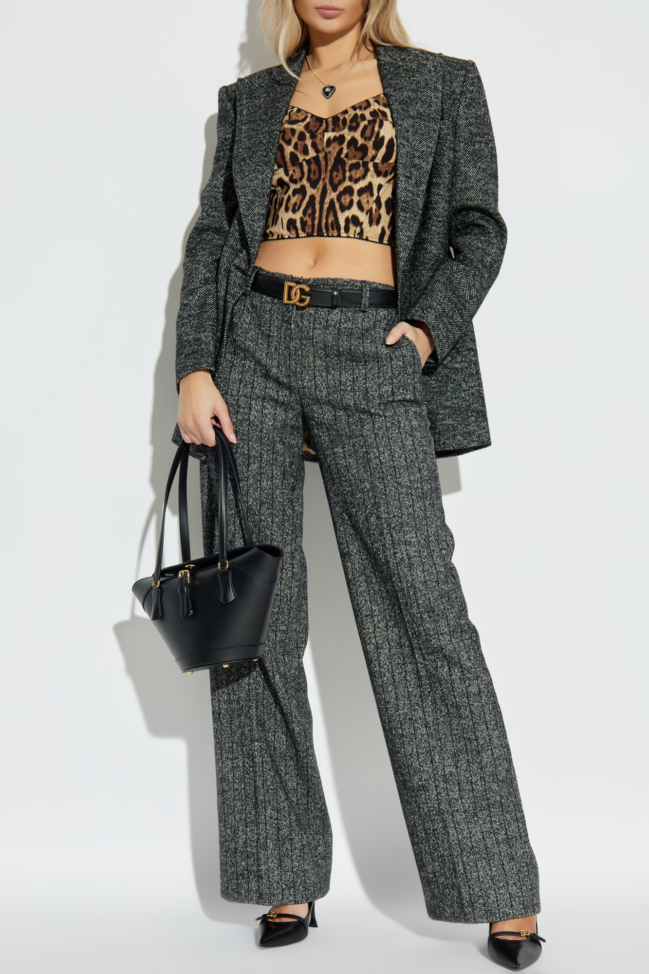 Grey Herringbone blazer Dolce & Gabbana - Vitkac AS